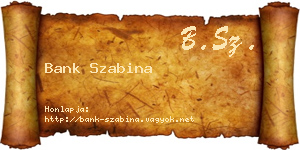 Bank Szabina névjegykártya